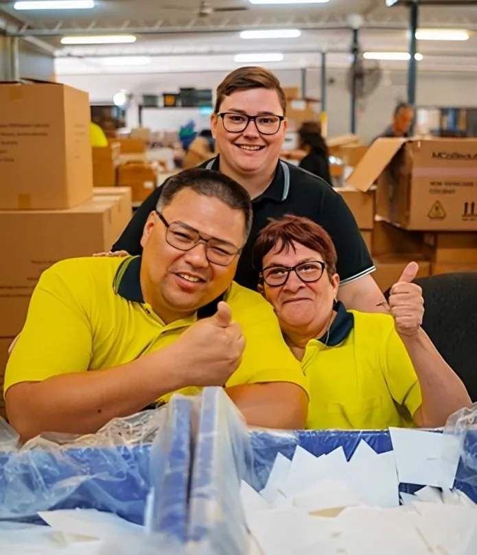 Hone supported employees in warehouse working and having fun!