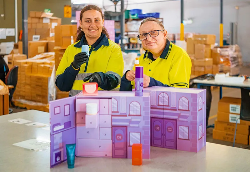 Hone supported employees packing beauty items